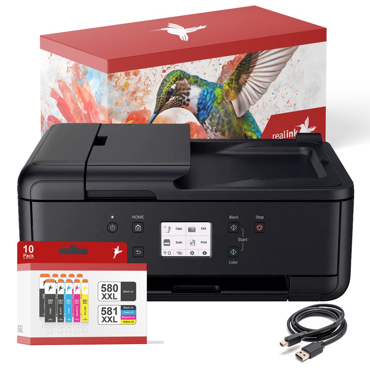 Canon PIXMA TR7650 mit realink 10er-Set